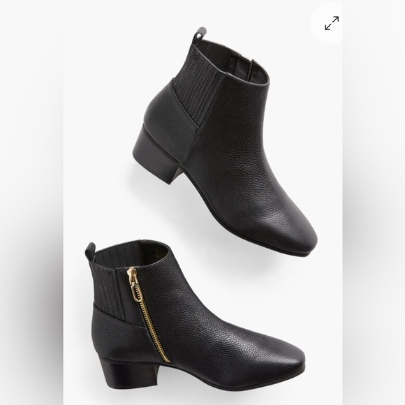 Talbots Shoes - Talbots Dakota Ankle Boots | Women’s 7.5 | Black Pebbled Leather